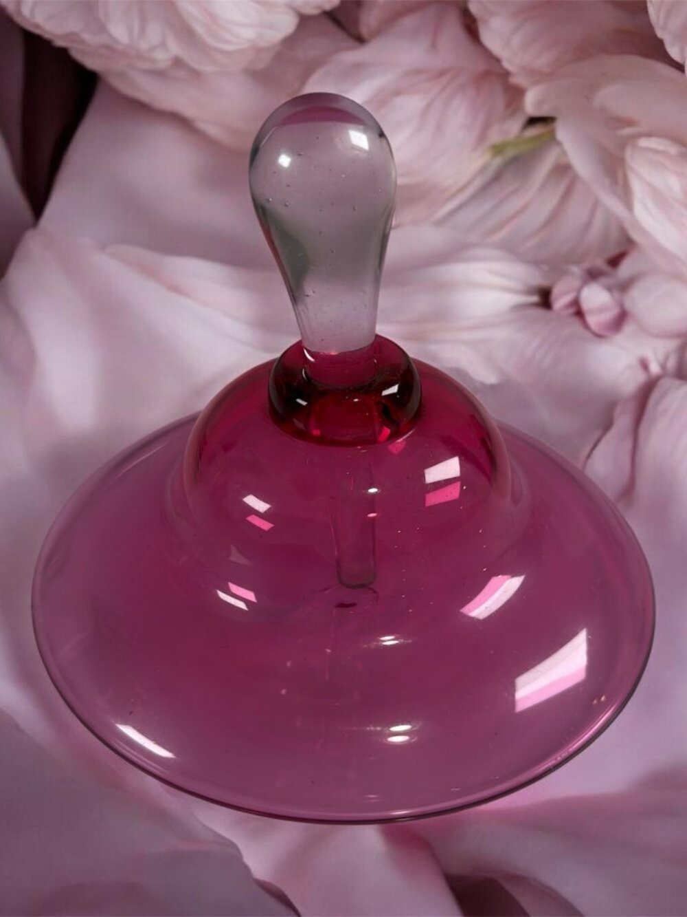 Hand Blown Pink Glass Perfume Bottle Signed By Artist 1997